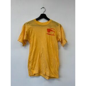 Vintage Curacao Shirt Mens XS Yellow Tourist Souvenir Single Stitch 80s